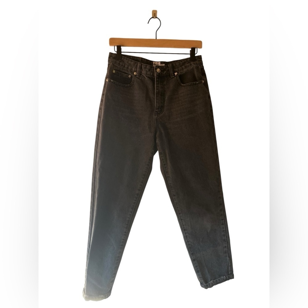 Princess Polly Black Wash Straight Leg Jeans Size US 6 AU 10 High Rise Denim